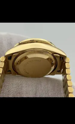 Rolex Lady-Datejust 69138 Gold President Bracelet with Gold and White Bezel