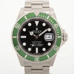 ROLEX GREEN SUBMARINER 16610LV SS SS AT BLACK DIAL