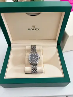 ROLEX DATEJUST 31MM DIAMOND DIAL WHITE GOLD FLUTED  BEZEL COMES IN ORIGINAL BOX