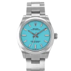 2022 ROLEX OYSTER PERPETUAL 31, 277200, STEEL, TURQUOISE BLUE DIAL, OYSTER BR...