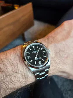 ROLEX EXPLORER 36 STAINLESS STEEL BLACK DIAL 36MM 124270 FULL SET