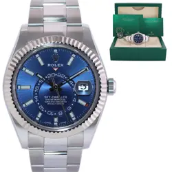 MINT 2020 ROLEX SKY-DWELLER STAINLESS WHITE GOLD BLUE 326934 42MM WATCH BOX