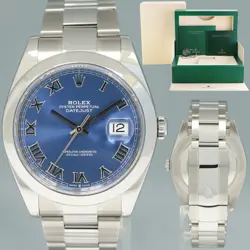 2020 MINT PAPERS ROLEX DATEJUST 41 STEEL 126300 BLUE ROMAN OYSTER BAND 41MM