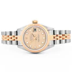 ROLEX DATEJUST 69173 18K TWO TONE ORIGINAL CHAMPAGNE DIAMOND INDEX 26 WRISTWATCH