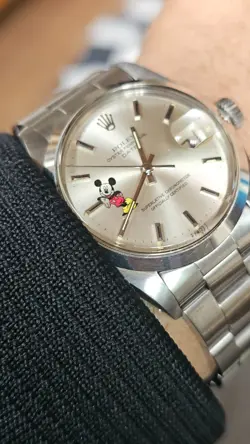 VINTAGE ROLEX DATE 1500 MICKEY MOUSE MEN'S AUTOMATIC WATCH 1979