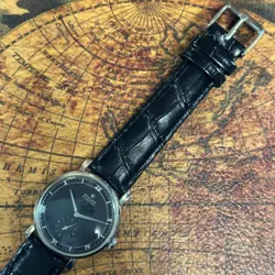 MARCONI ROLEX WRISTWATCH HAND WINDING BLACK DIAL ANTIQUE 33MM