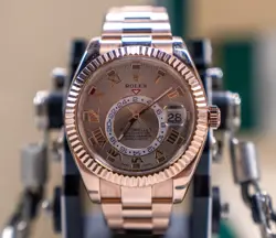 ROLEX SKYDWELLER SUNDUST 42MM 18K ROSE GOLD 326935 COMPLETE FULL LINKS