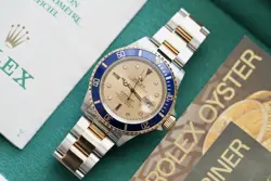 (16613LB) ROLEX SUBMARINER ‘BLUESY’ CHAMPAGNE SERTI DIAL