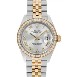 ROLEX DATEJUST BEZEL DIAMOND 279383RBR SILVER 5 ROW JUBILEE BRACELET RANDOM ...