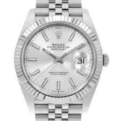 ROLEX DATEJUST 41 126334 SILVER BAR 5 ROWS JUBILEE BRACELET RANDOM NUMBER SE...