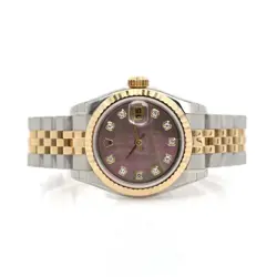 ROLEX DATEJUST BLACK PEARL COMBINATION MOTHER OF PEARL TEN POINT WATCH 179173