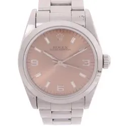 ROLEX OYSTER PERPETUAL AUTOMATIC WATCH 67480 STAINLESS STEEL PINK