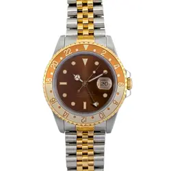 ROLEX 16713 GMT-MASTER II TWO TONE ROOTBEER 40MM 1993 BOX & PAPERS