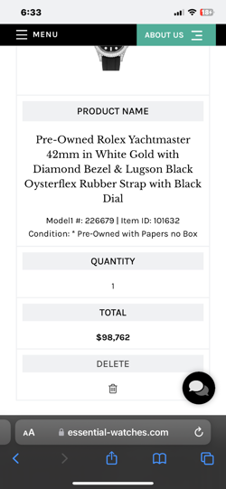 rolex mens watch used 18k diamond Yatchmaster 42 No Band