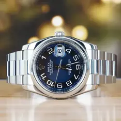 ROLEX DATEJUST 36MM STAINLESS STEEL OYSTER BLUE DIAL