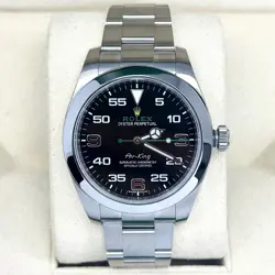 ROLEX AIR KING 40MM MINT BOX PAPERS BLACK DIAL STAINLESS STEEL 2017 OYSTER