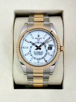 NEW 2025 ROLEX SKY-DWELLER 42MM 336933 TWO-TONE OYSTER WHITE DIAL