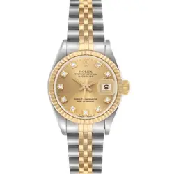 ROLEX DATEJUST STEEL YELLOW GOLD DIAMOND LADIES WATCH 69173