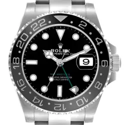 ROLEX GMT MASTER II BLACK GRAY BRUCE WAYNE BEZEL STEEL MENS WATCH 126710