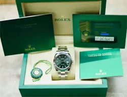 2025 ROLEX DATEJUST 41MM, GREEN INDEX DIAL, OYSTER 126300