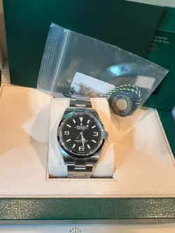 ROLEX EXPLORER I 124270 36MM OYSTER PERPETUAL BLACK ARABIC DIAL OYSTER BAND 2022
