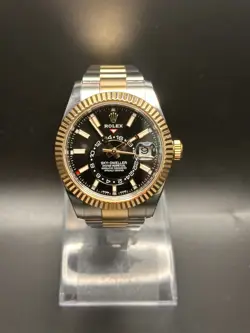 ROLEX SKY DWELLER TWO TONE BLACK DIAL MENS WATCH REF. 326933