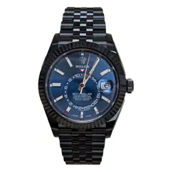 ROLEX SKY-DWELLER 326934 BLUE DIAL BLACK PVD JUBILEE BRACELET WATCH