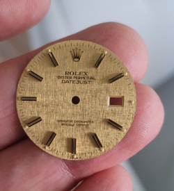 Rolex 100% original gold linen big markers dial 16233 or 16013, 2tone quick set