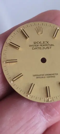Rolex 100% original gold linen big markers dial 16233 or 16013, 2tone quick set
