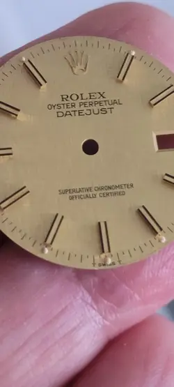 Rolex 100% original gold linen big markers dial 16233 or 16013, 2tone quick set