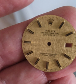 Rolex 100% original gold linen big markers dial 16233 or 16013, 2tone quick set