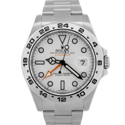 PAPERS Rolex Explorer II 42mm 216570 Polar White Steel Orange GMT Date Watch BOX