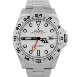 PAPERS Rolex Explorer II 42mm 216570 Polar White Steel Orange GMT Date Watch BOX