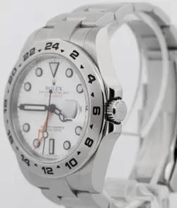 PAPERS Rolex Explorer II 42mm 216570 Polar White Steel Orange GMT Date Watch BOX