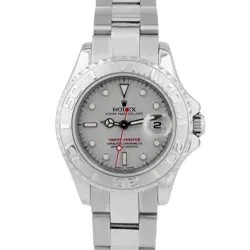 MINT LADIES ROLEX YACHT-MASTER STAINLESS STEEL PLATINUM 29MM DATE WATCH 169622