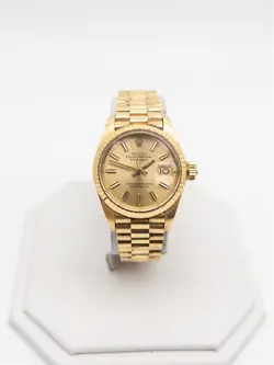 $25,000 ROLEX DATEJUST CHAMPAGNE PRESIDENT 18K YELLOW GOLD LADIES WATCH SERVICED