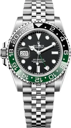 ROLEX GMT-MASTER II BLACK DIAL GREEN BEZEL SELF-WINDING AUTOMATIC MENS WATCH