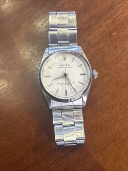 ROLEX STAINLESS STEEL OYSTER PERPETUAL 1002 34MM  SILVER DIAL