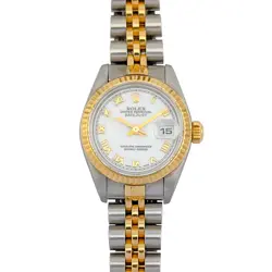 ROLEX 69173 LADY-DATEJUST WHITE ROMAN DIAL 26MM 1999 BOX & PAPERS