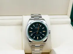 ROLEX MILGAUSS 116400 BLACK DIAL GREEN CRYSTAL STAINLESS STEEL 40MM