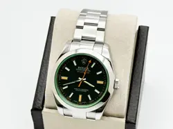 Rolex Milgauss 116400 Black Dial Green Crystal Stainless Steel 40mm