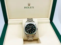 Rolex Milgauss 116400 Black Dial Green Crystal Stainless Steel 40mm