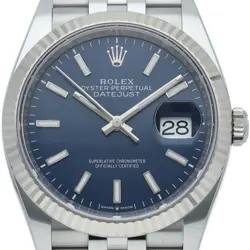 ROLEX DATEJUST 36 MEN'S WATCH JUBILEE BRIGHT BLUE 126234 K18WG/STAINLESS STE...