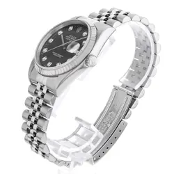 ROLEX DATEJUST 10P DIAMOND 16234G BLACK K 601344