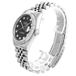 ROLEX DATEJUST 10P DIAMOND 16234G BLACK F 601171