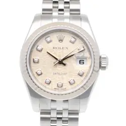 ROLEX DATEJUST WATCHES 179174G STAINLESS STEEL K18 WHITE GOLD DIAMOND USED