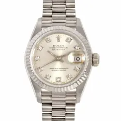 ROLEX 69179G DATEJUST S WHITE GOLD DIAMOND INDEX LADIES #GP032