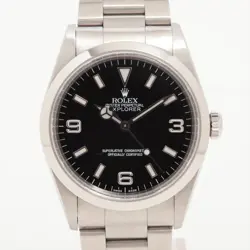 ROLEX EXPLORER I 14270 SS SS AT BLACK DIAL 1 EXTRA LINK