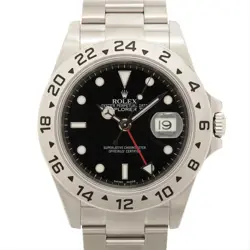 ROLEX EXPLORER II 16570 SS SS AT BLACK DIAL 1 EXTRA LINK