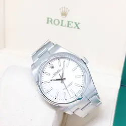 ROLEX 39MM WHITE INDEXES OYSTER PERPETUAL REF: 114300 (2019)